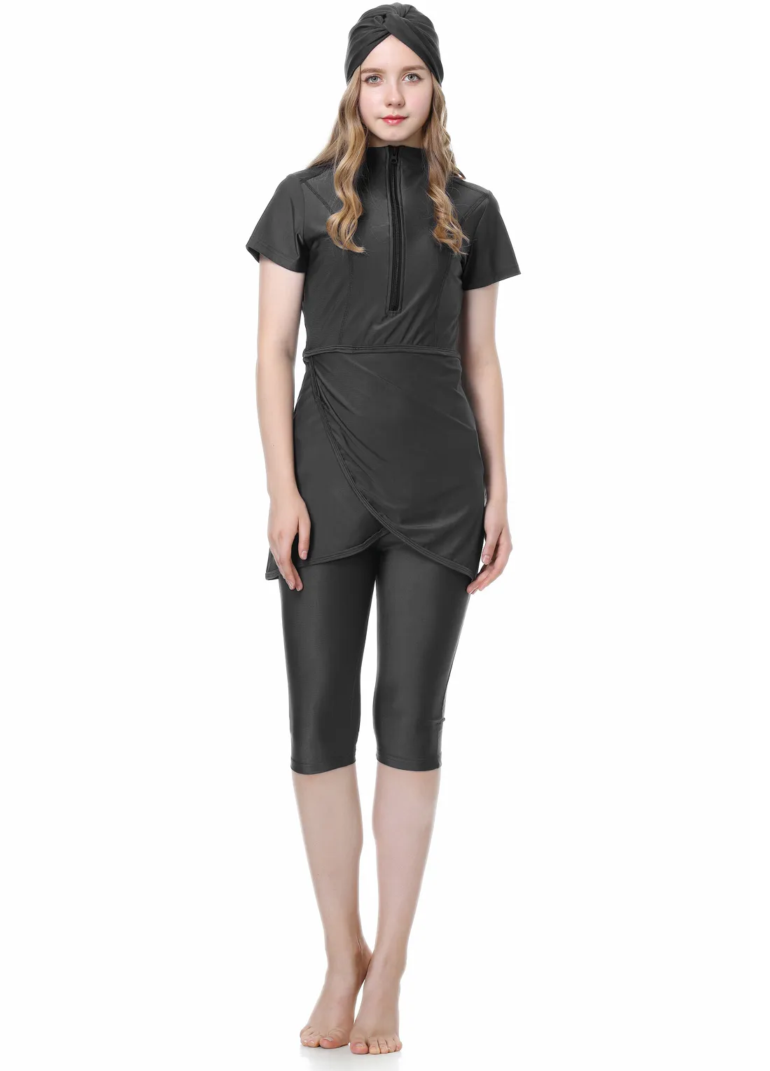 YONGSEN Women's Full Cover Muslim Swimwear (Burqini) – UPF 40-50+, Plus Sizes Available, Gray & More Colors - View #11