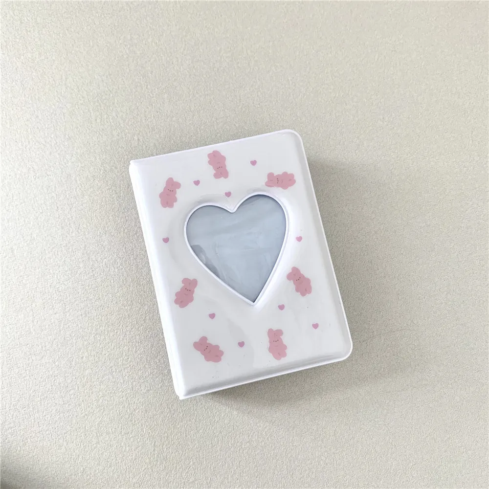 2 Pack Mini Photo Album 40 Pockets - 3" Kpop Photocard Holder With Love Heart Design