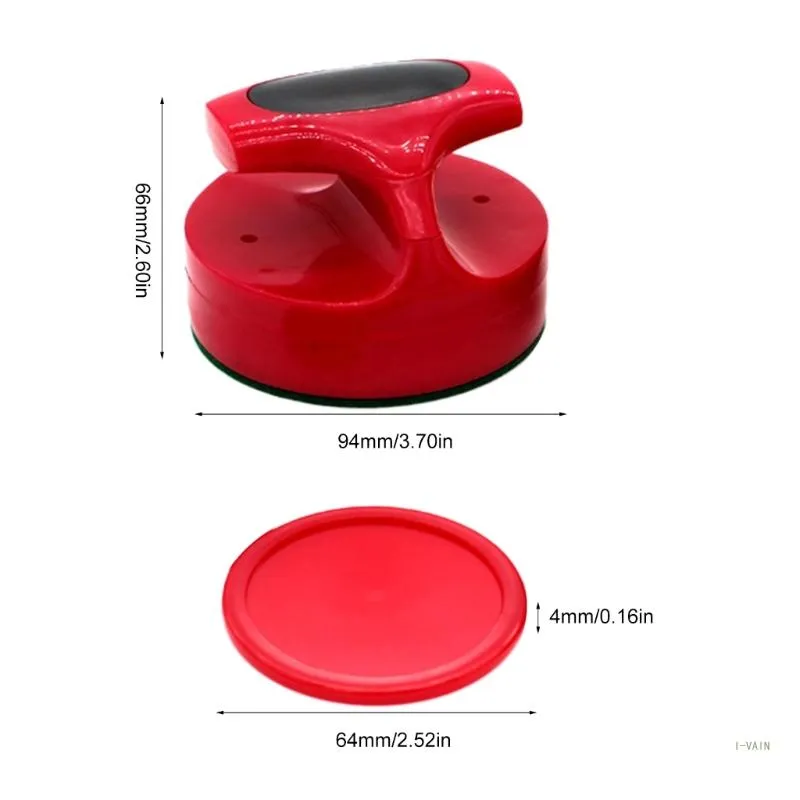 Game Tables Equipment, Red 94MM Air Hockey Slider Pusher Set Large Size Air Hockey Table Game Replacement Camping Stoves Ith 4 Hockey Pucks Grills