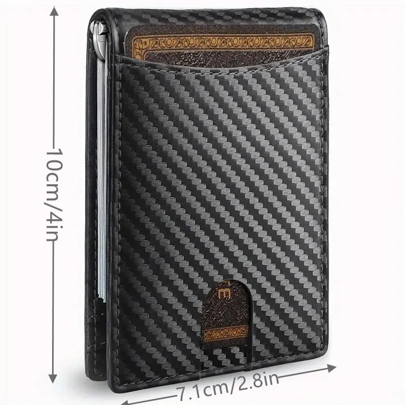 Slim Leather Wallet For Men With Money Clip & RFID Protection - Minimalist Front Pocket Design