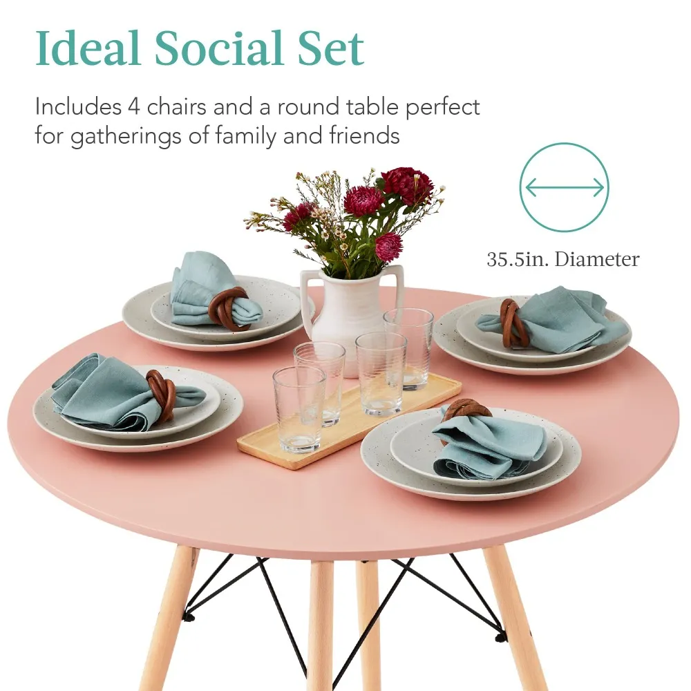 Small Dining Pink Dining Table Set Round Wood Nesting Small Dining