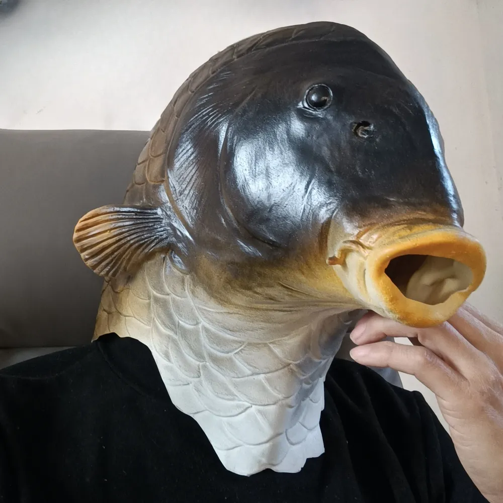 Trump Mask Halloween Latex Fish Head Mask - Funny Animal Halloween Costume  For Parties \u0026 Cosplay Funny Party Mask, image size:1000x1000