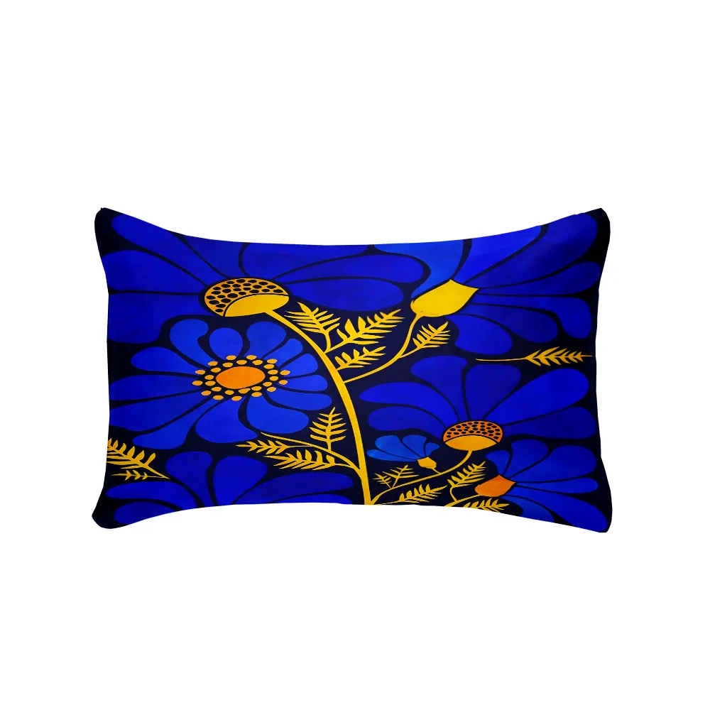 DHgate.com:Blue 70s Retro Groovy Bohemian Floral Duvet Cover