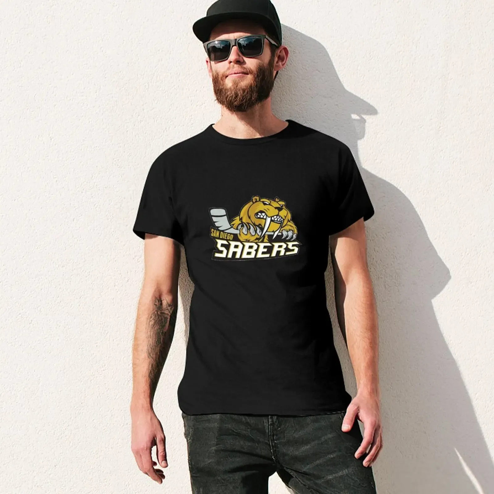 DHgate.com:San Diego Sabers Baseball Tee: Oversized White
