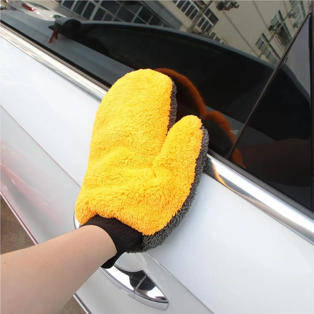 Save Big on Bulk Car Washing Glove Mitt Premium Coral Fleece Car Wash Mitt:  Auto Cleaning Tools, Gentle Scrubbing Glove For Car Window Washing Tools, 