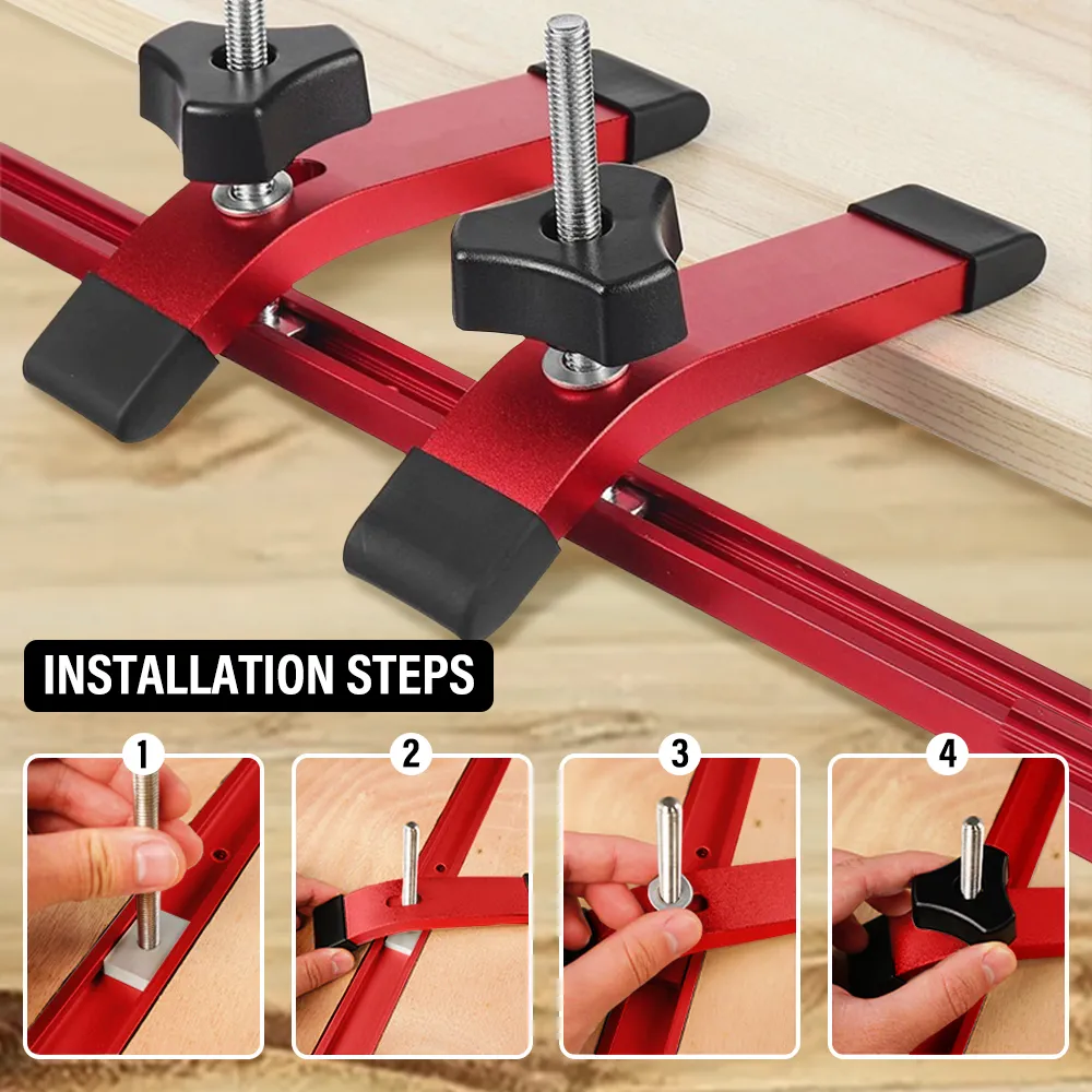Aluminium T Track Hold Down Clamp Kit: Quick Acting Clamps
