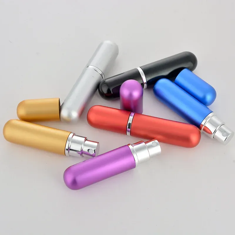 Mini 5ml Refillable Perfume Spray Bottle Set - Aluminum Travel Atomizer ...