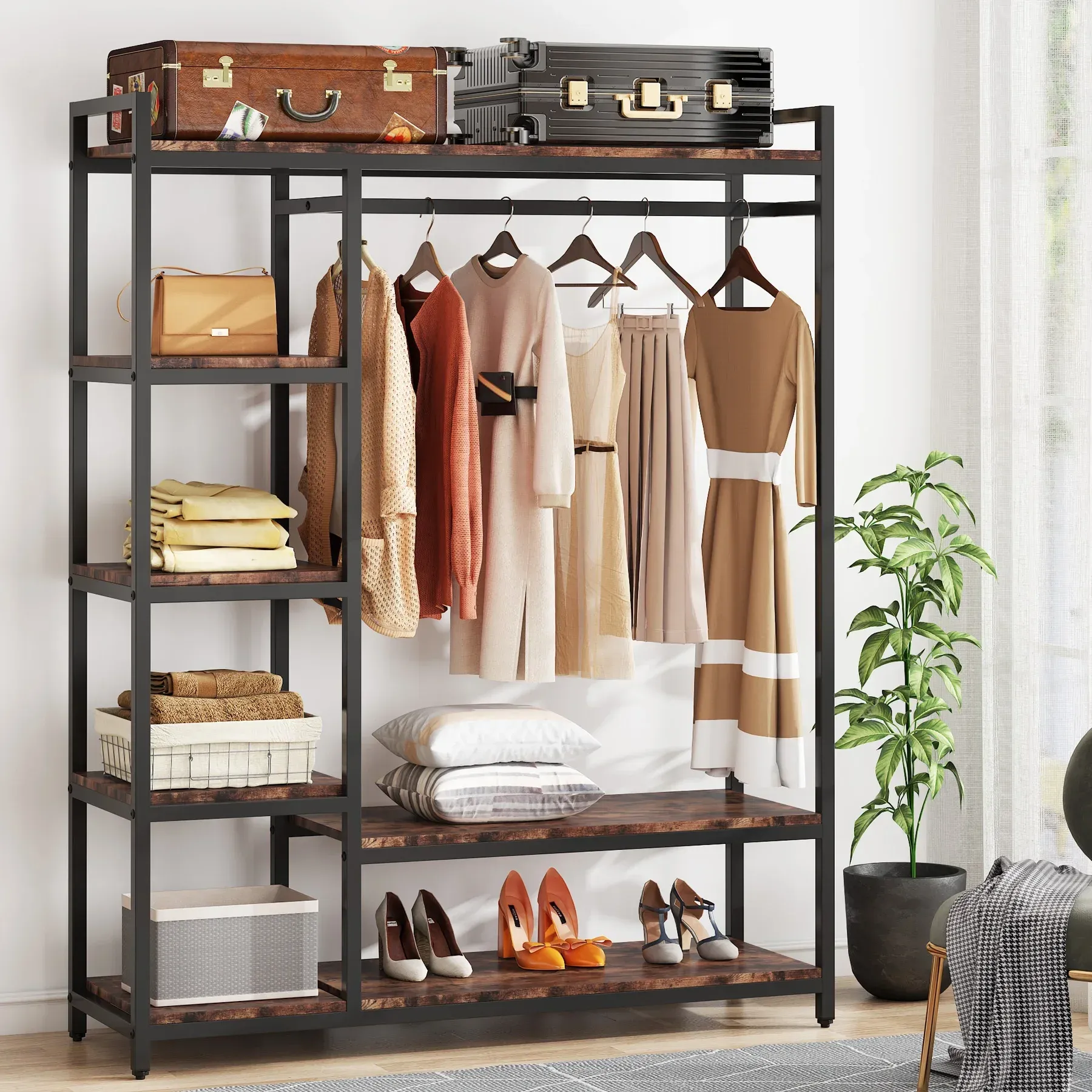 Free Standing Wardrobe Racks Free Standing Wardrobe Mihoho Portable Wardrobe, 170 Cm Closet For ...