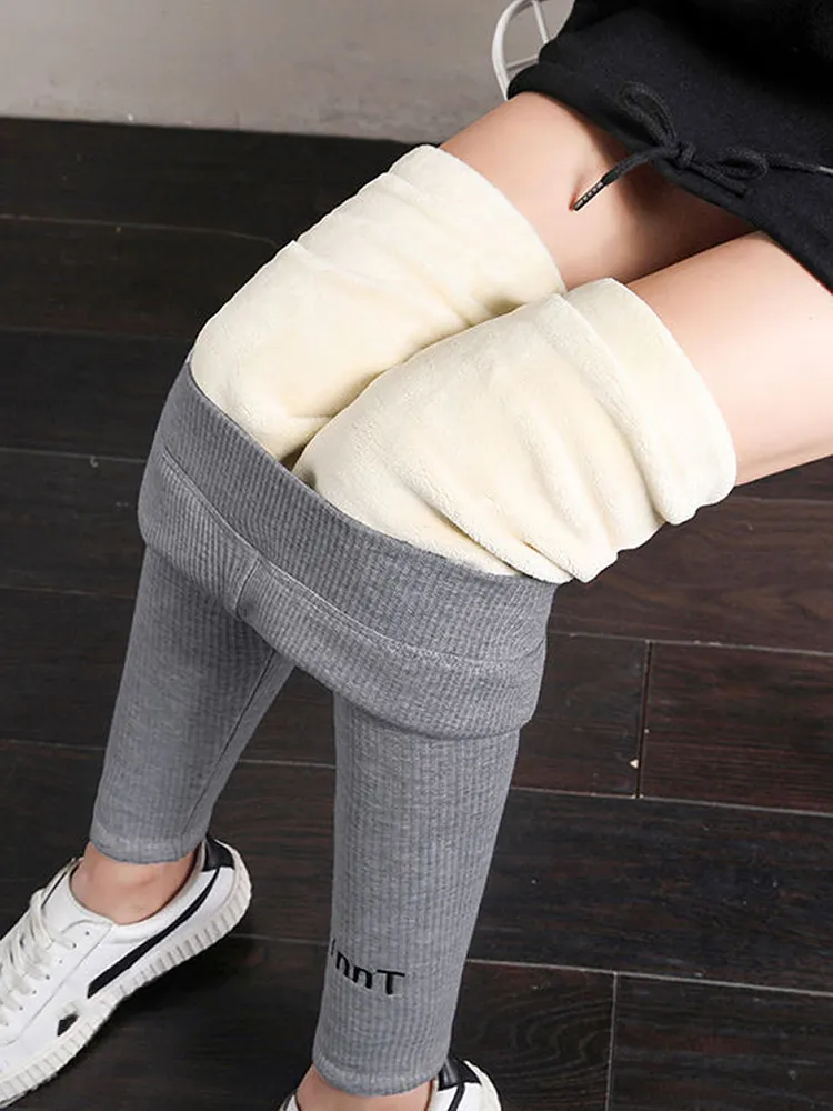 Hight Waist Leggins Velvet Warm Cashmere Pants Winter Women