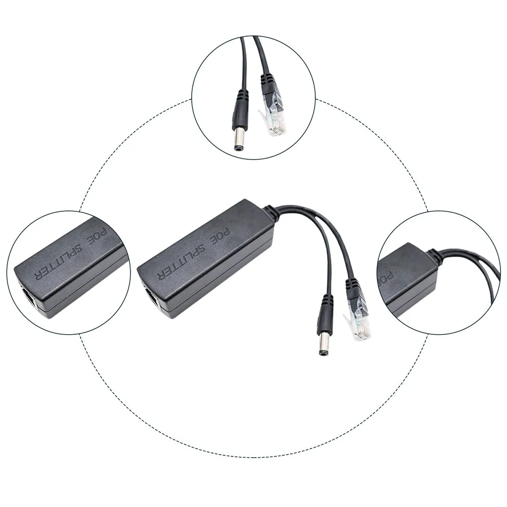 Data Splitter Adapter Ethernet Power Splitter Adapter: 12V 2A Output, IEEE 802.3af/At ...
