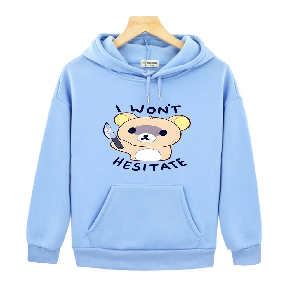 Rilakkuma L Wont Hesitate Printed Kids Hoodies Sudaderas Children