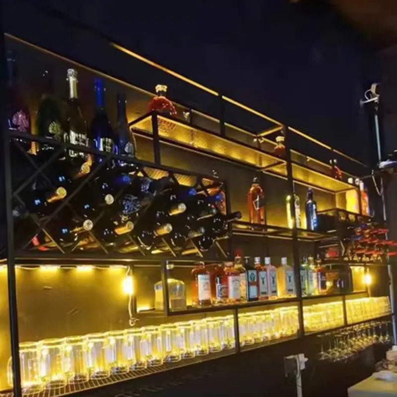 Modern Minimalist Bar Cabinet Corner Coffee Table Wine Rack