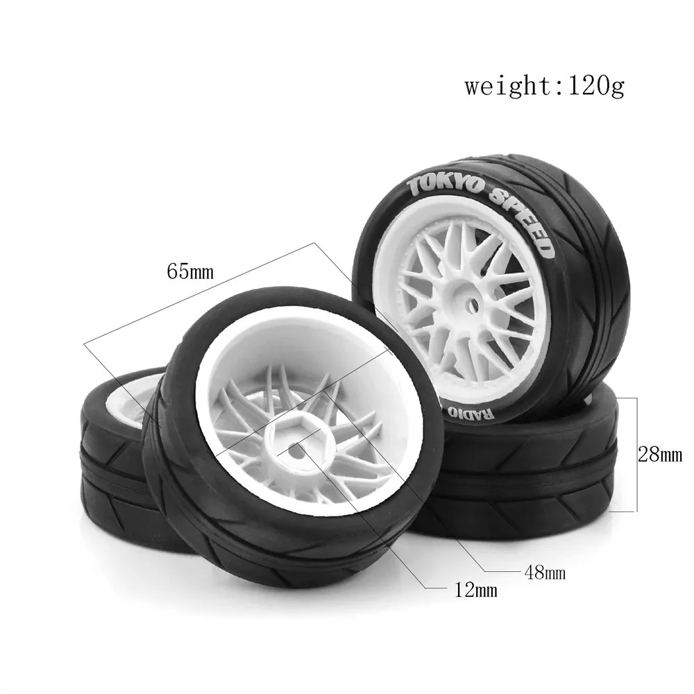4-Pack1/10 RC Car Plastic Tires, Drift Wheel Tyre