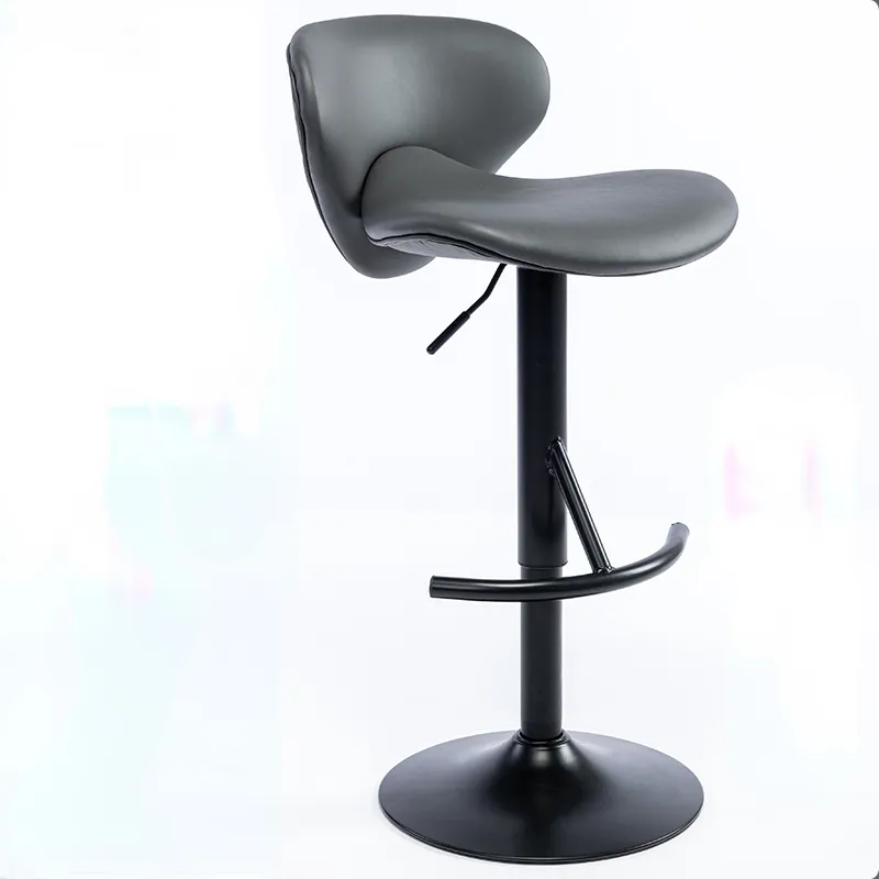 Modern Swivel Bar Chair Height Adjustable Backrest Dining Chairs Industrial Kitchen Furniture Brown Faux Leather