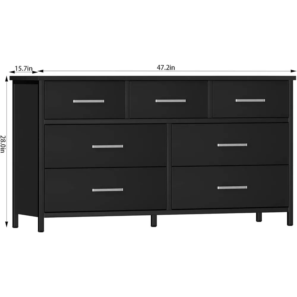 7 Drawer Dresser for Bedroom with Sturdy Steel Frame, Wooden MDF Storage Dresser in Black from Dhgate Bedroom Furniture - price 199.39 7 Drawer Dresser for Bedroom with Sturdy Steel Frame, Wooden MDF Storage Dresser in Black from Dhgate Bedroom Furniture - price 199.39