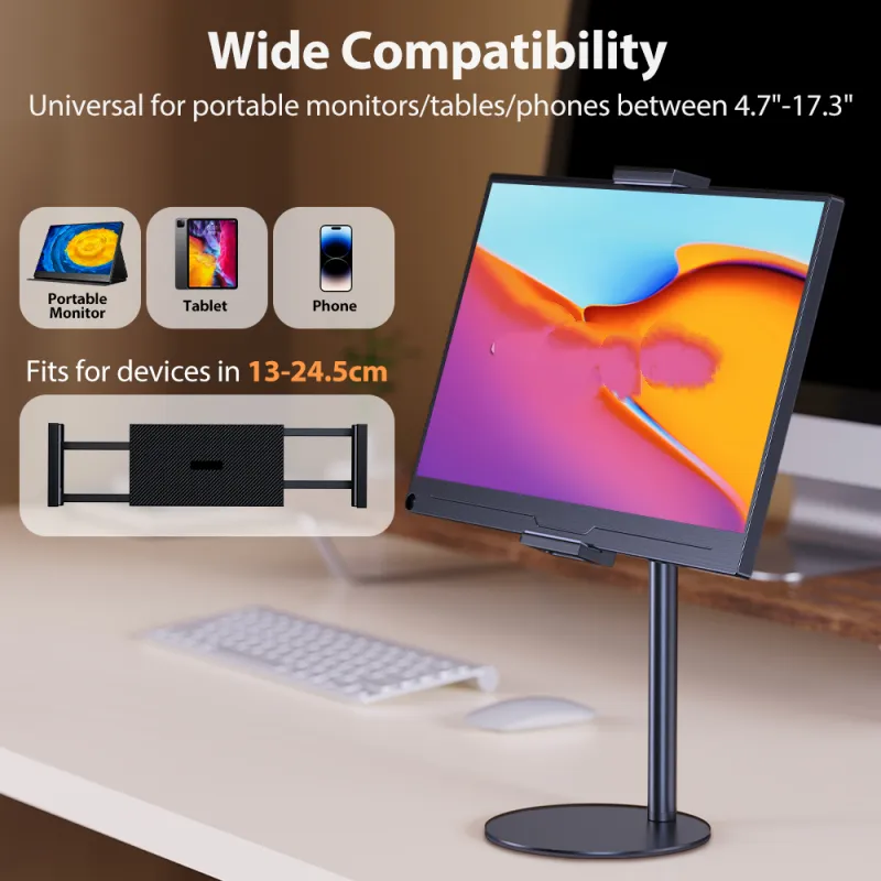 TV Stand with Swivel Top: Adjustable Monitor Stand, Portable VESA ...