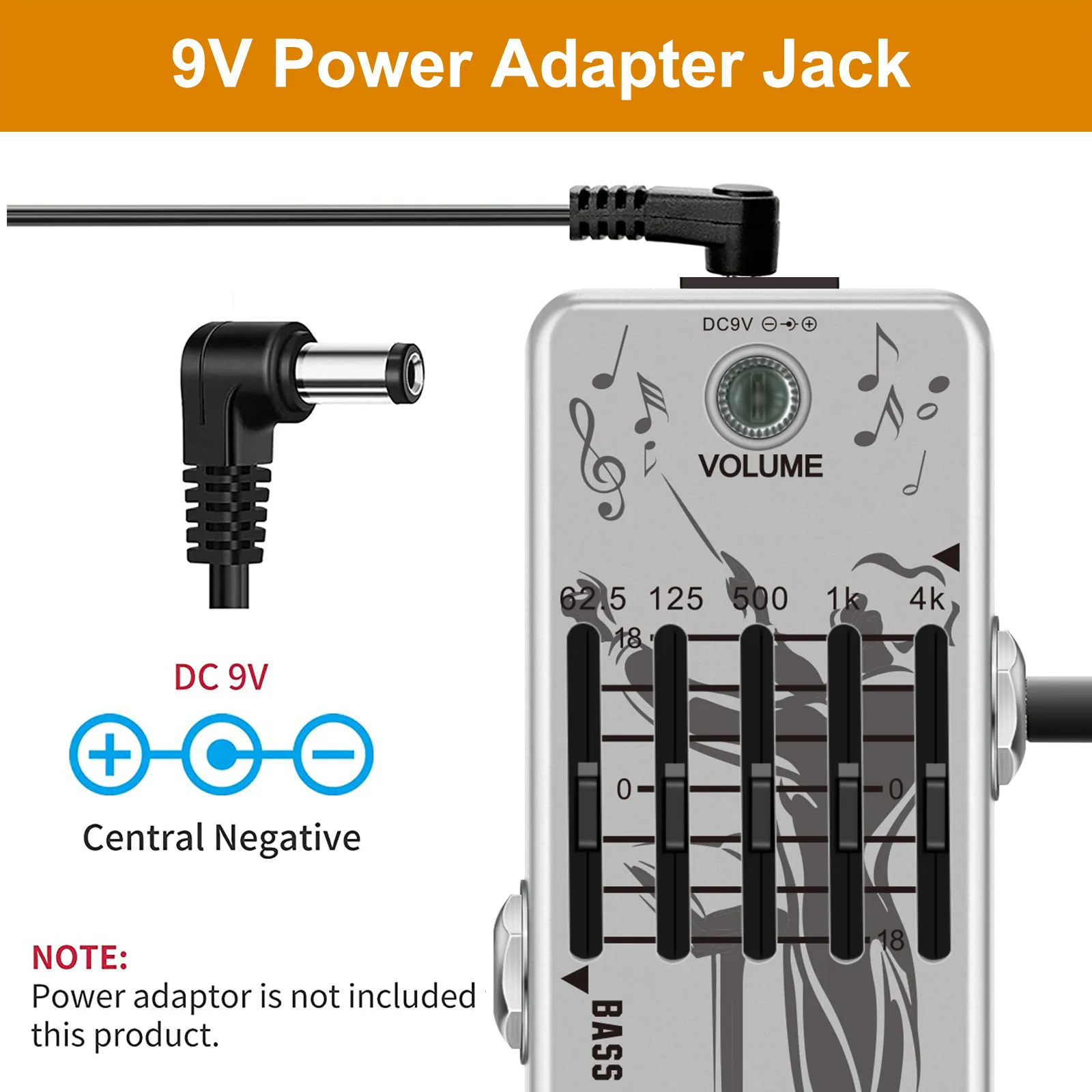 VSN LEF-317B 5-Band eq pedal for Bass Guitar with Graphic VSN LEF-317B 5-Band eq pedal for Bass Guitar with Graphic