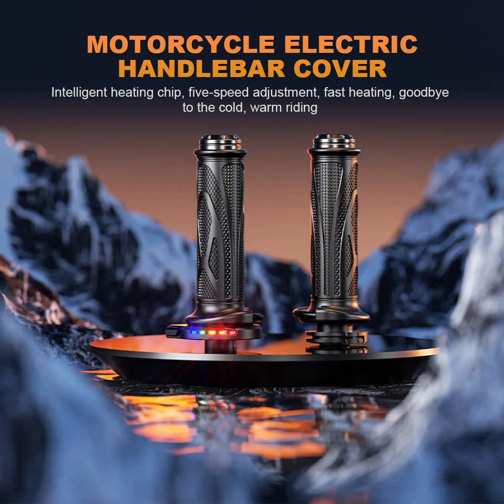 thumbnail image 2 of Electric Hot Hand Grips, 1 Pair 7/8 Inch 22mm Motorcycle Electric Hot Heated Warm Hand Grips Handlebar 50‑70℃ 3 Gear Temp Adjustable, Heated Handlebar Grips For Motorcycle Bike ATV 2 of 14