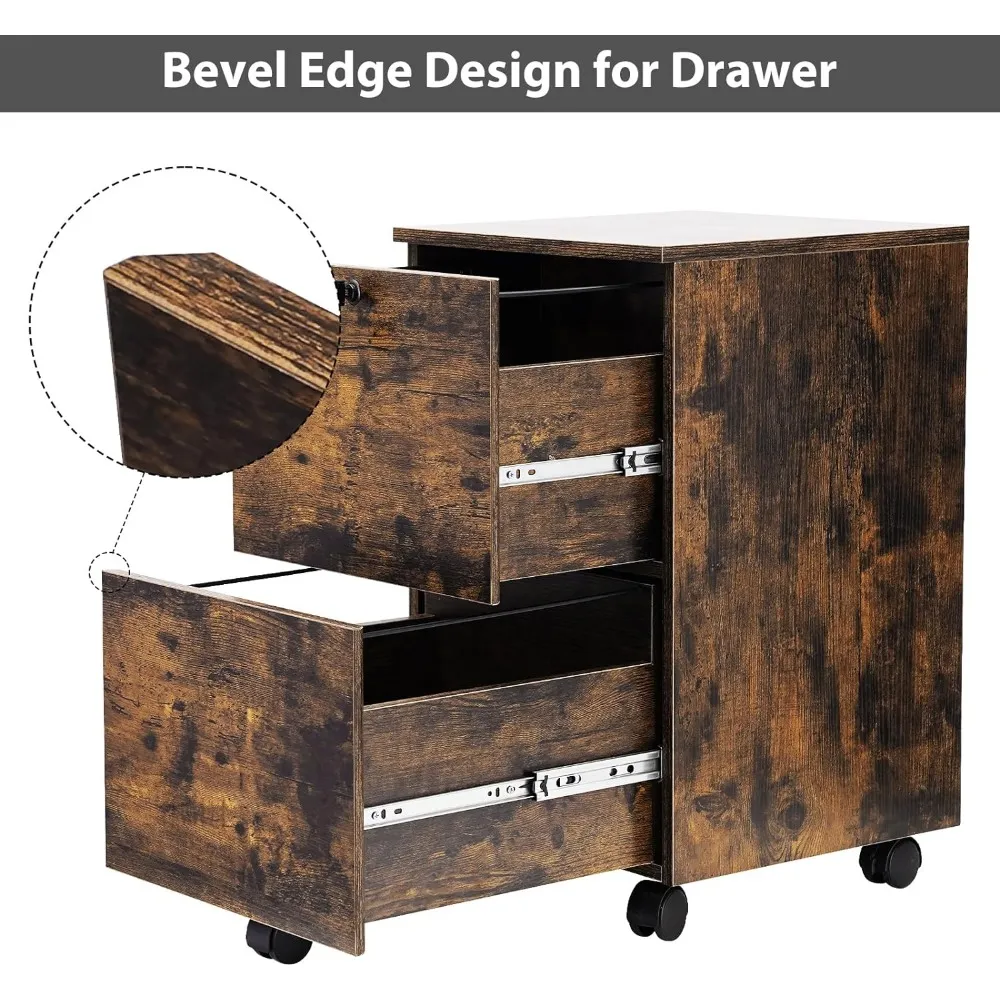 ブラウン木製キャビネット 引き出し2つ ブラウン木製キャビネット 引き出し2つ 木製キャビネット 2段