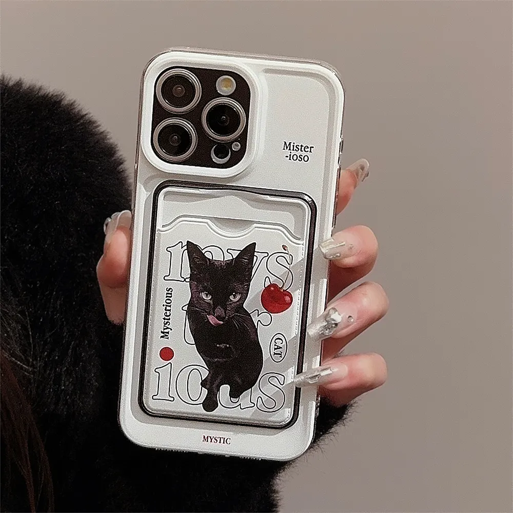 Black Cat Phone Case Wallet Black Cat Phone Case Wallet
