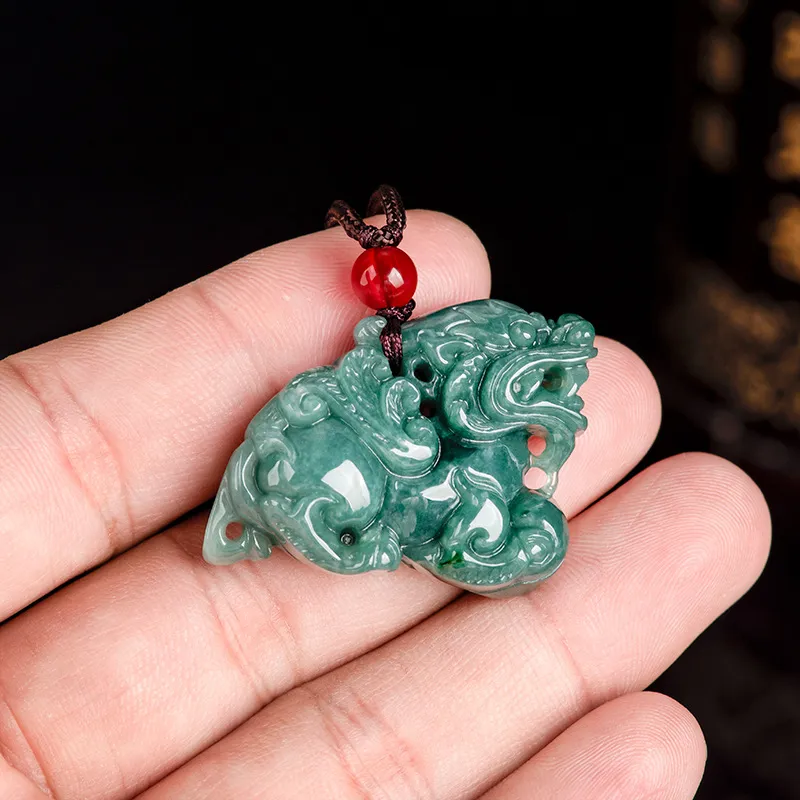 Dark green jade pendant discount