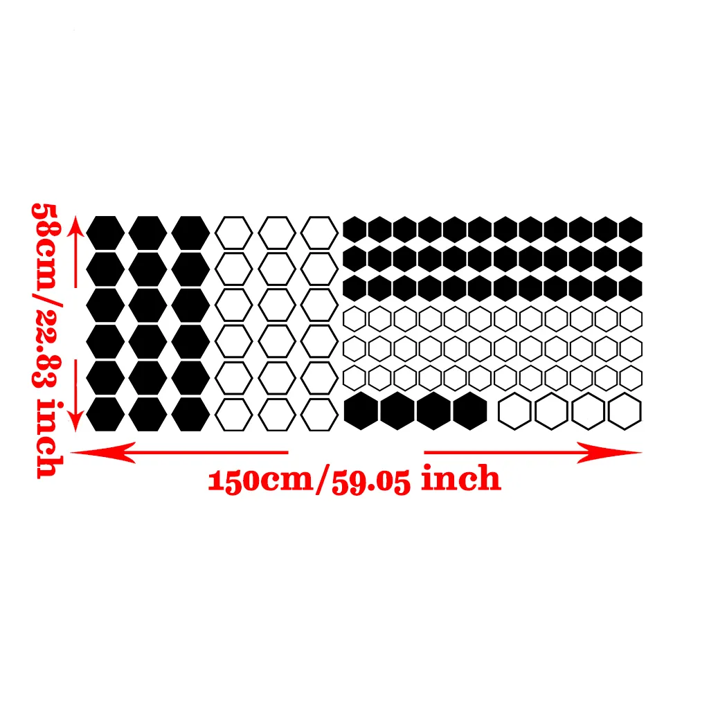 Hexagon Pattern Car Stickers - Self Adhesive PVC Decals For Cars & Trucks