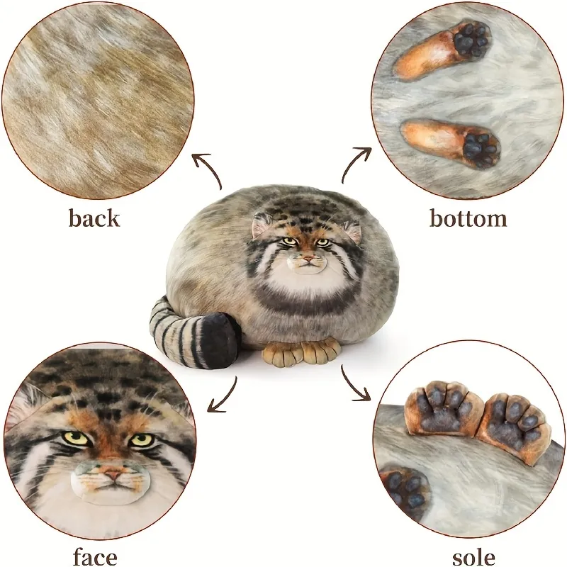 Adorable Pallas Cat Plush Body Pillow, Perfect Kawaii Throw Pillow for Pet  Lovers! Christmas New Year Gift Room Decor