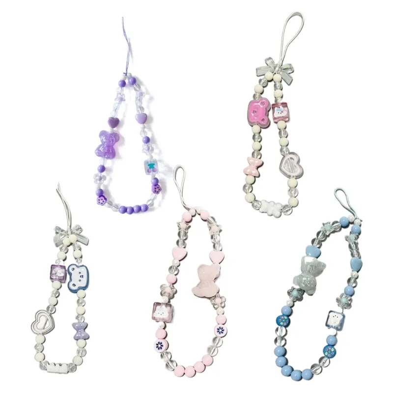 Sweet Bowknot Phone Charm Star Butterfly Pendant Keychain For Bag