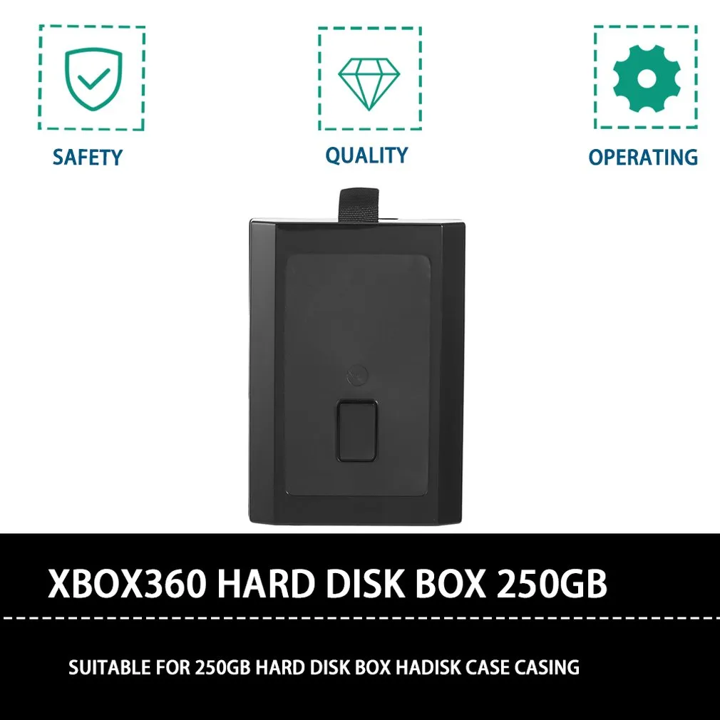 Hard Disk Case 250GB HDD Case Hard Drive External Enclosure Box Shell Cover for Microsoft Xbox 360 Slim Black