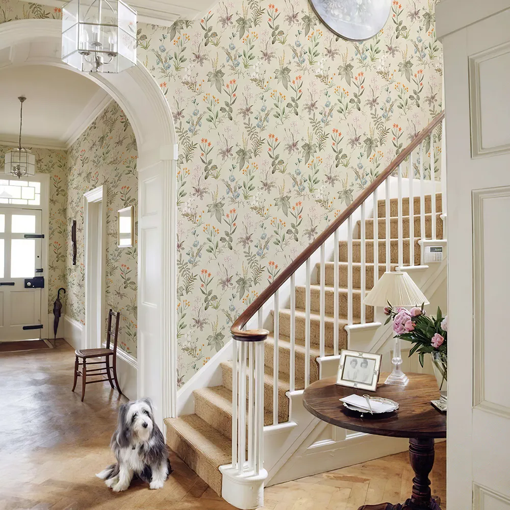 JZ·HOME 2618 Vintage Floral Wallpaper Blue/Yellow Thick Textured Flower Wall Paper Home Bedroom Living Room Hotels Wall Decoration 20.8" X 32.8ft - View #13