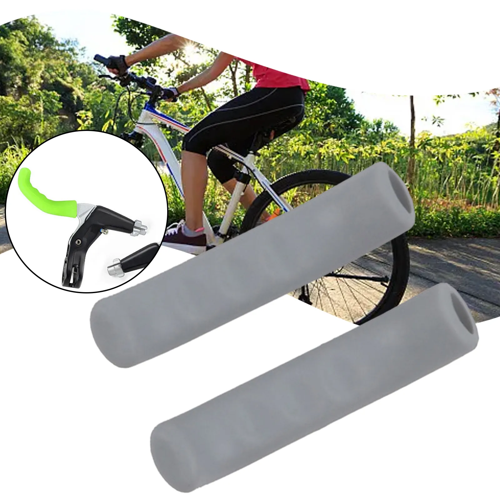 White Grips For Ebike 2-Pair Bike Brake Lever Covers Soft