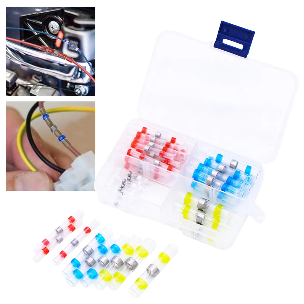 350 Pcs Solder Seal Wire Connectors Heat Shrink Butt Connectors Kit Ma