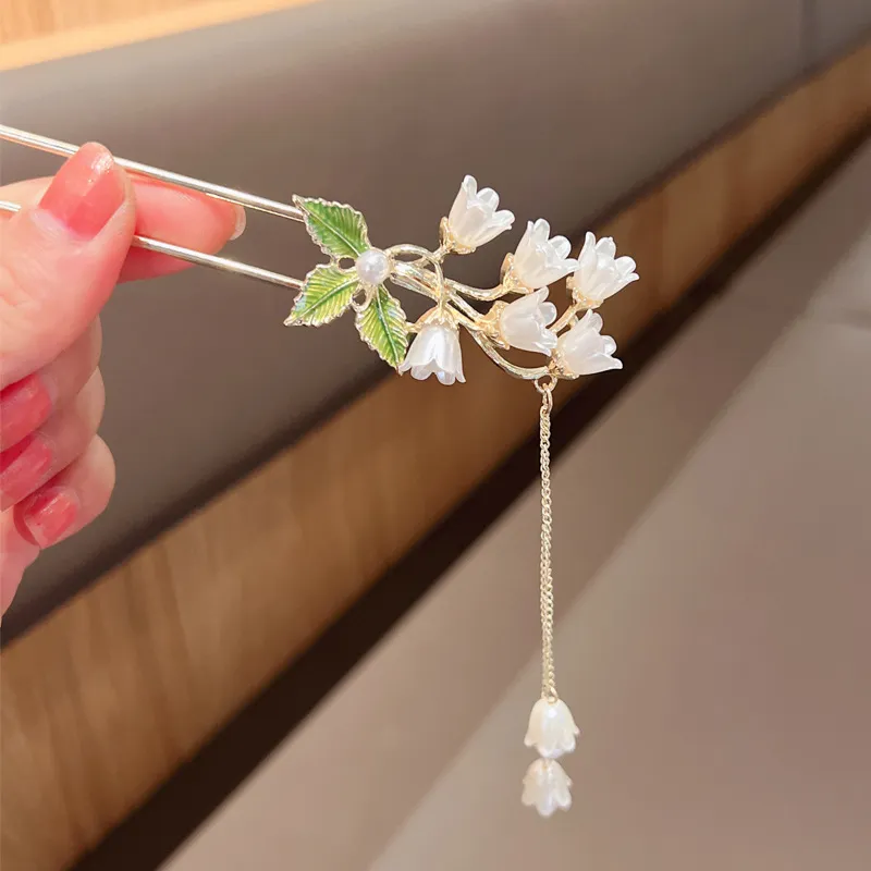 2024 Vintage Floral Hair Sticks - Metal Tassel Hairpins for