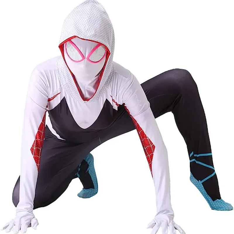 Cindy Moon Silk Costume Spider-Man Bodysuit Cosplay Jumpsuit For Women