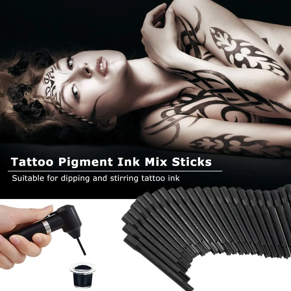 Tattoo Ink Mixer - Plastic Pigment Mixer With 5pcs Sticks 2Colors Color Blanc