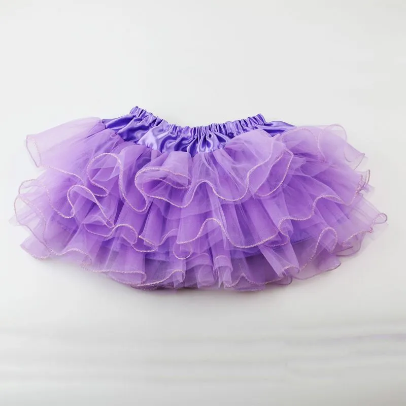 Childs Tutu Skirt Ruffled Dance Skirt, Glitter Mini Skirt With