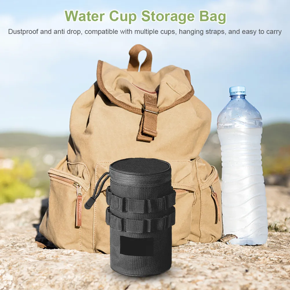 Tactical MOLLE Bottle Pouch – Water Bottle Holder With Mesh Bottom