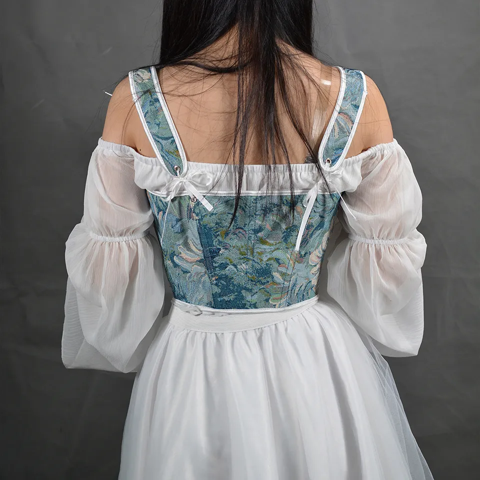 chinese dress ladies Black Lace-Up Straps Women's Punk Underbust Corset – LolitaInside