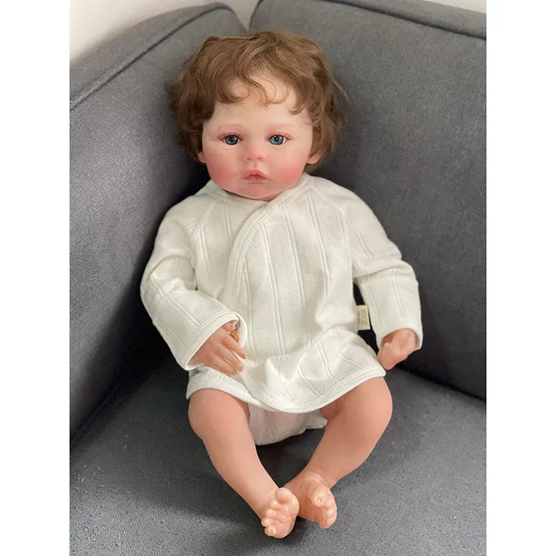 リボーンドール Adam Soft Vinyl Realistic 22 inch Weighted Doll Reborn Baby Boy : YaLuoQian Silicone Reborn Baby Doll Adam-tan