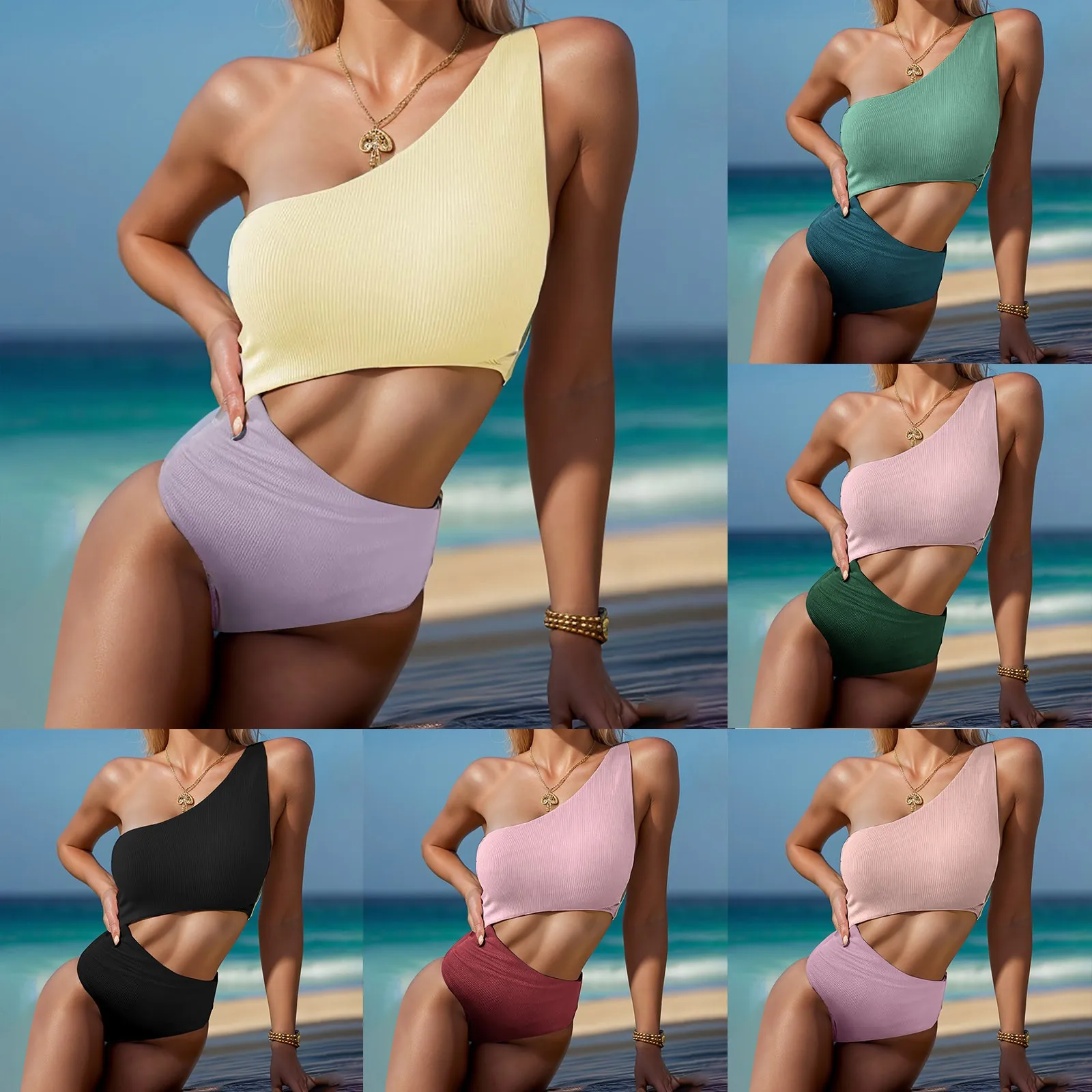Trendy One Shoulder High Waisted One Shoulder Bikini Set With Push Up Top And V Neck For Teens From Homepro16 31.14 DHgate.Com