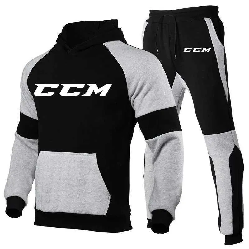 Save Big on Bulk Jogging Tracksuit Mens Mens Mens CCM Tracksuit Casual  Piece Sweatshirt Hooded+Sweatpants CCM Printed Sportswear Mens Clothing - Main Image