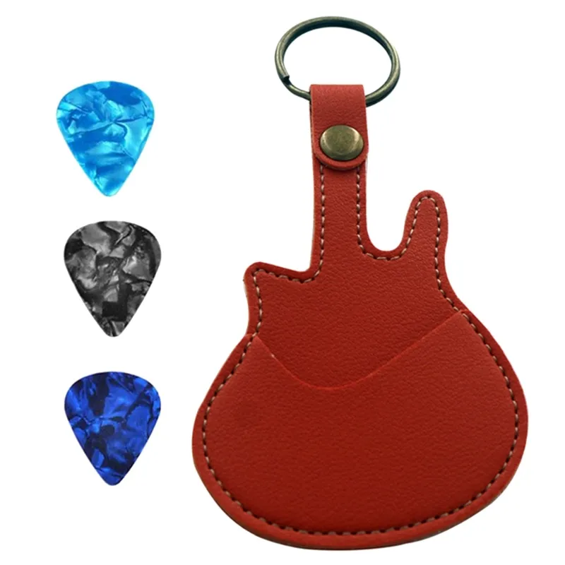 Black Guitar Pick Holder Pendant Keychain Guitar Pick Case