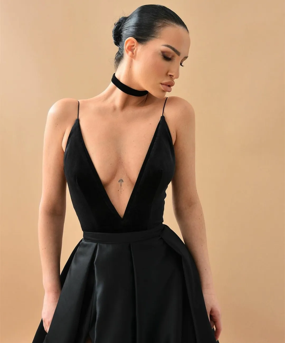 black satin spaghetti strap dress Spellbound Satin Mini Slip Dress Black– Selfie Leslie main image 0