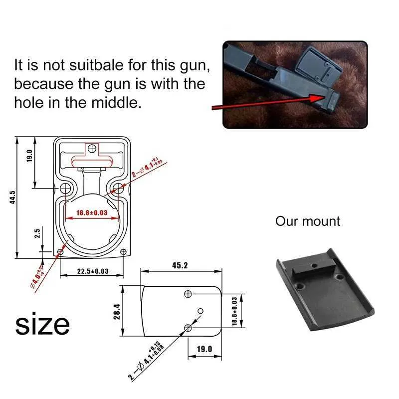 KinZon Mini Reflex Red Dot Sight - Compatible With Taurus PT111 G2 G2c G2s G4 Pistols