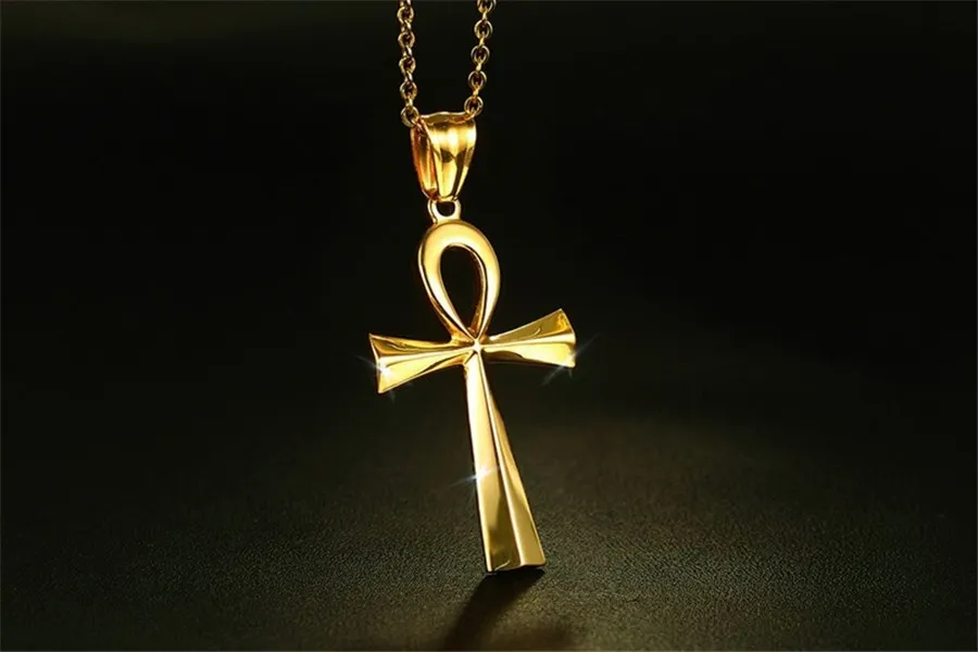 Collier Pendentif Croix De Ankh égyptienne Noire - Afro - Neuf Avec étiquettes