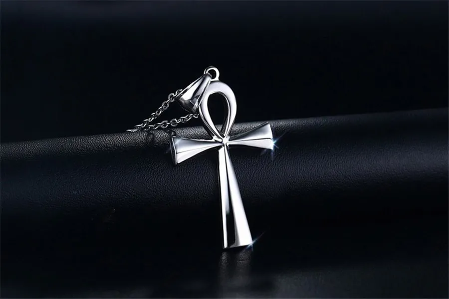 Stainless Steel Ankh Cross Necklace Set – His & Hers Matching Egyptian Symbol Pendants, Gift Ready - View #9