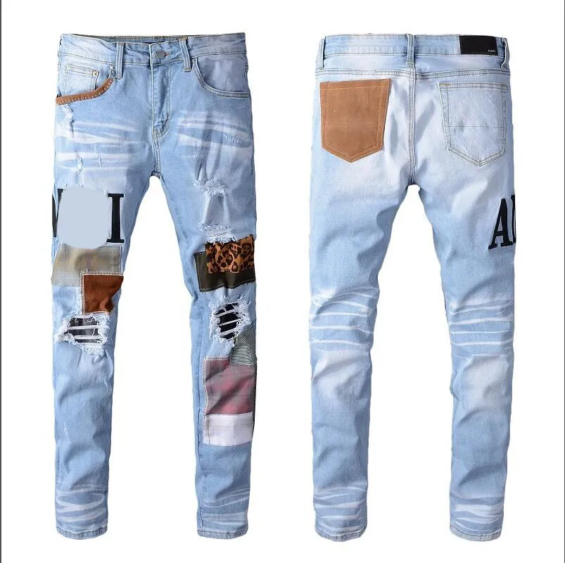 Purple jeans men jeans Designer jeans Mens skinny jeans luxury designer denim Pant distressed ripped biker black blue jean slim fit motorcycle#129