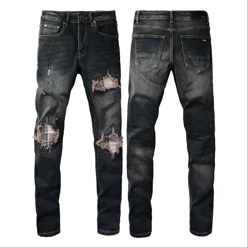 mens jeans top Quality letter embroidery Designer Denim Pants Fashion Holes Hip Hop street trousers size 28-40#122