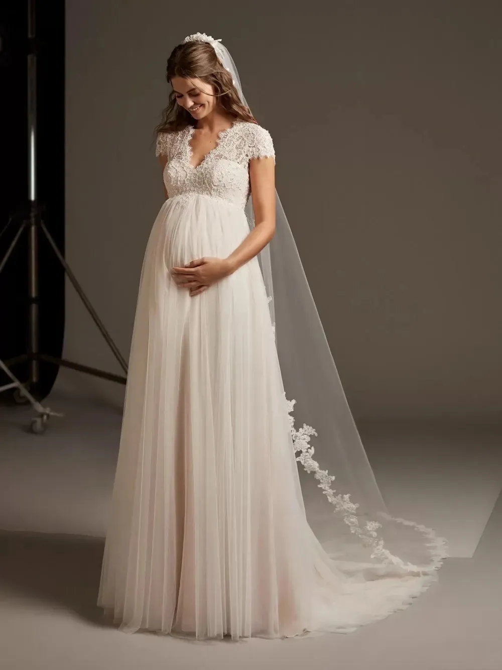 sachin and babi light blue dress Empire Waist Wedding Dresses with Sleeves
