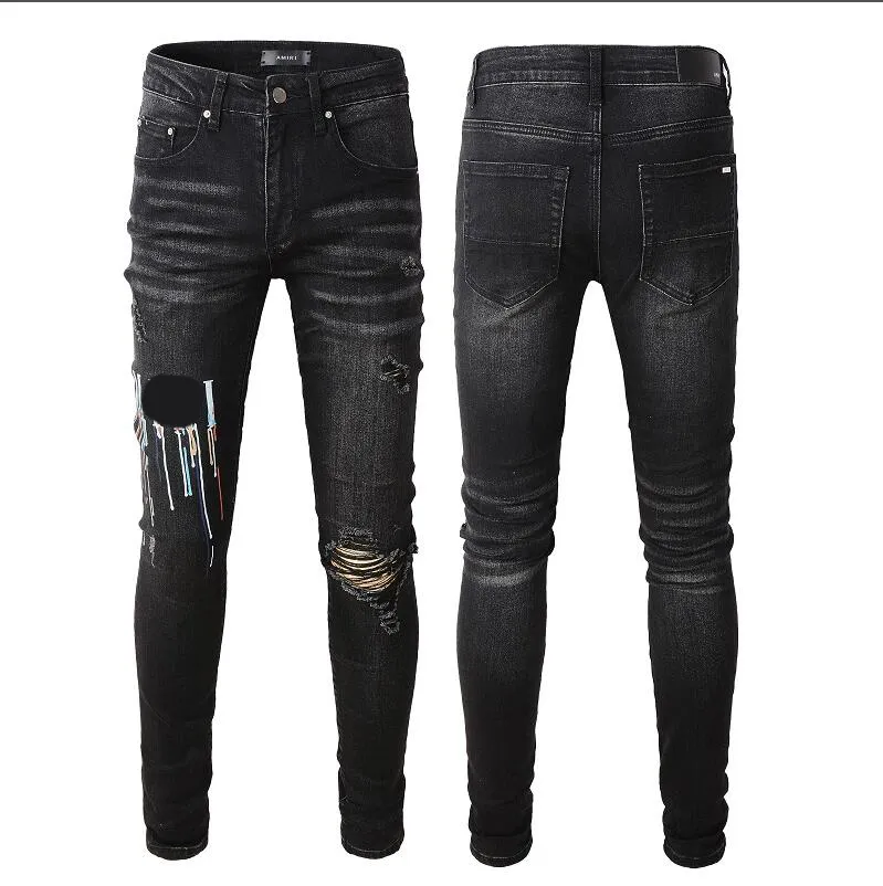 Purple jeans men jeans Designer jeans Mens skinny jeans luxury designer denim Pant distressed ripped biker black blue jean slim fit motorcycle#130